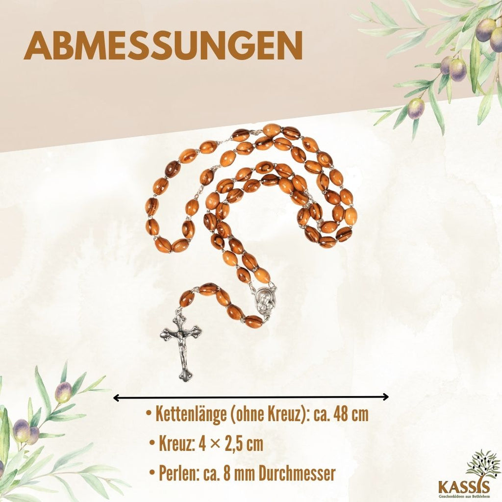 Rosary with metal and earth - oval